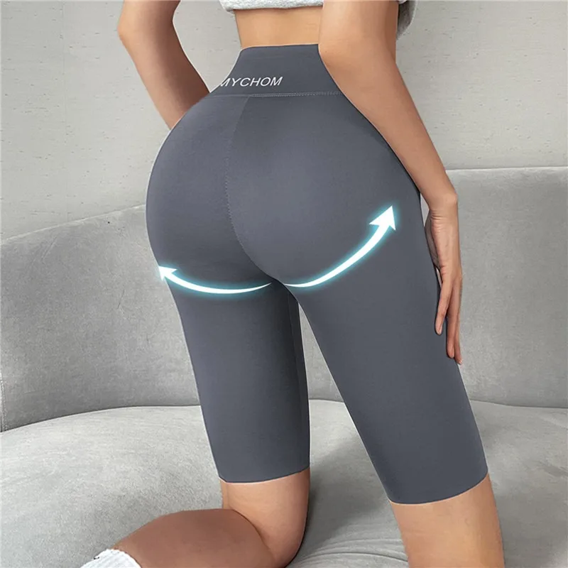 Summer Women's Cycling Shorts Stretch Letter High Waist Shorts for Women  Biker Shorts Slim Knee-Length Bottoms Yogaes Shorts - AliExpress