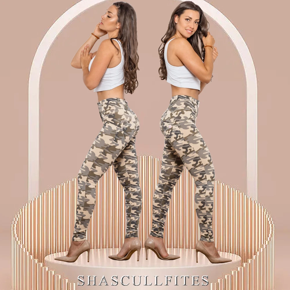 

Shascullfites Melody Women's Camouflage Pants Butt Lift Jeans Army Gym Leggings Workout Yoga Pants with Gift Box Package
