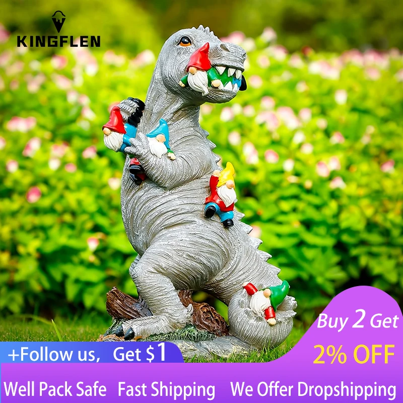 

1pc Dinosaur Gnomes Outdoor Garden Decorations, Outdoor Statue For Patio Lawn Yard Decor Housewarming Garden Gift
