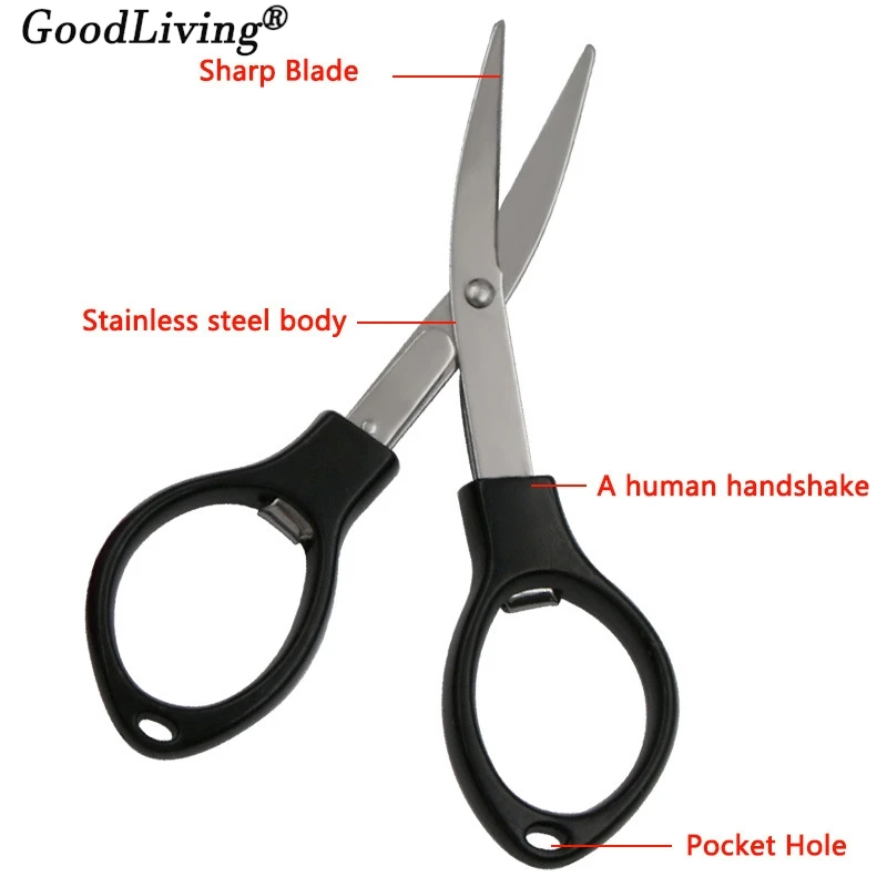 

1PCS Mini Household Small Scissors Portable Folding Storage Scissors Sharp Stainless Steel Blades Sewing Fishline Scissor Tool
