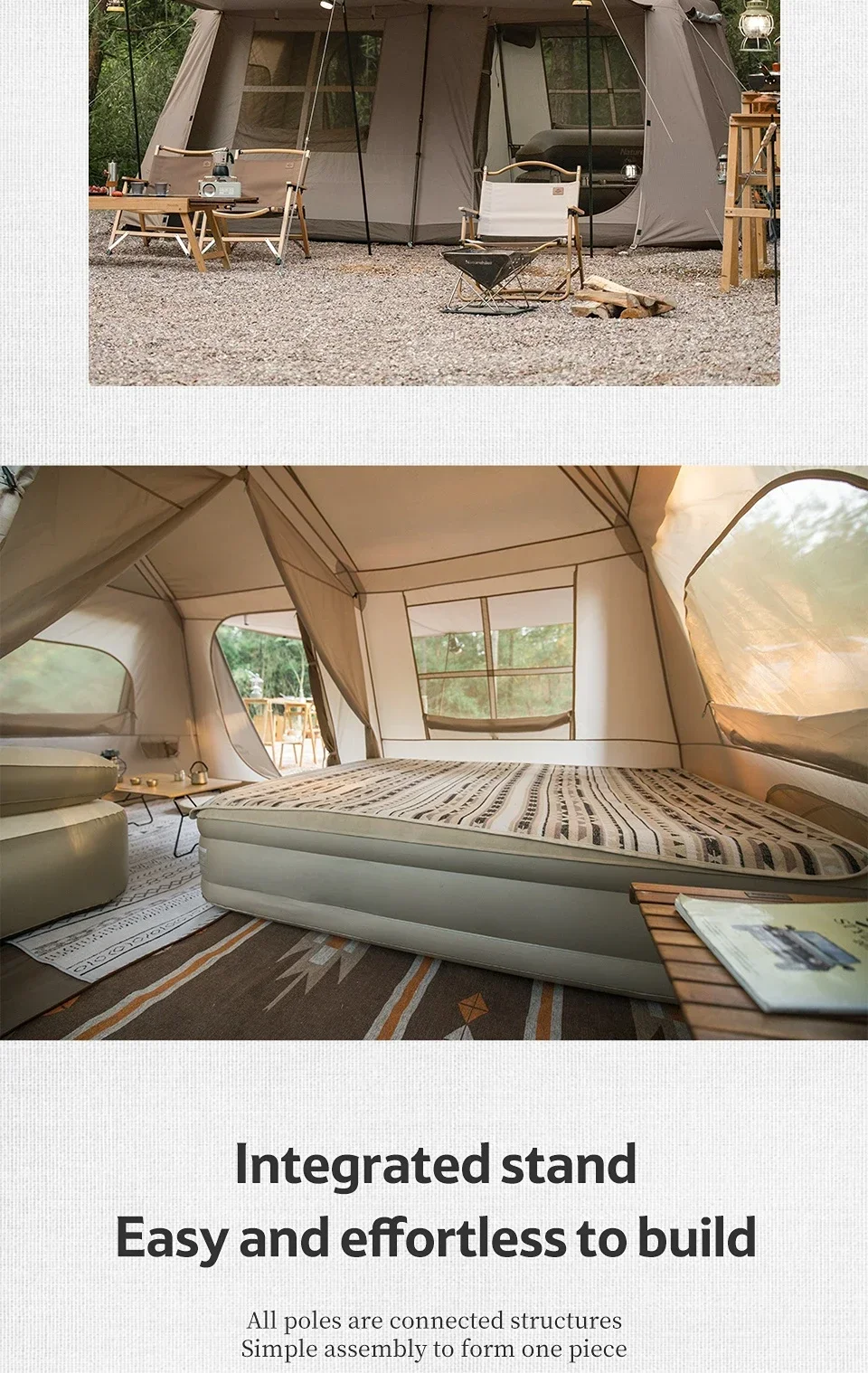 13㎡ Outdoor Camping Two-Bedroom 5-8 People Family Tent Village 13 Automatic Tent Outdoor House Free Shelter 10 13㎡ Outdoor Camping Two-Bedroom 5-8 People Family Tent Village 13 Automatic Tent Outdoor House Free Shelter 3