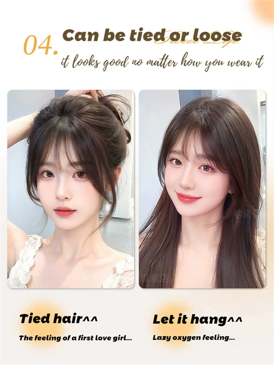 Synthetic Golden Hair Piece Extension for Women