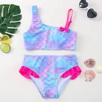 UV Baby Girl Swimsuit Two Piece Swimming Jumpsuit Ruffles Bathing Suit Summer Sleeveless Kids Swimwear for Girls 3-10 Years 1