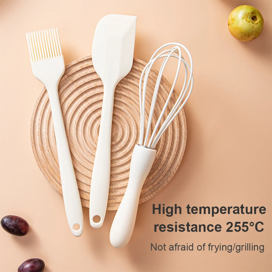 Kitchen Spatula Silicone Baking Set Cake Cream Spatula Scraper Kitchen Household Egg Whisk Barbecue Oil Brush Gadget Kitchen Supplies