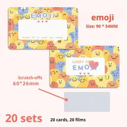 Scratch - Off Stickers Set - Perfect for Party Games, Crafts, and DIY Stationery Fun (50 Pieces) (Emoji  20sets)