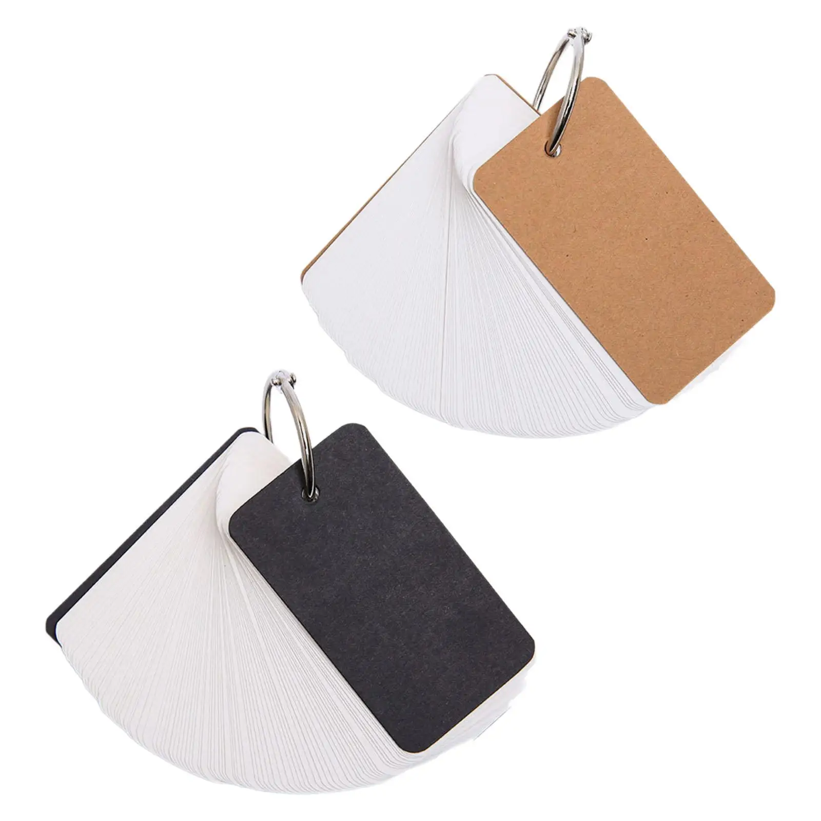 

4 Pieces Index Cards with Ring,Flash Cards with Binder Ring,Protable Message Note Cards,Blank Note Cards for Studying