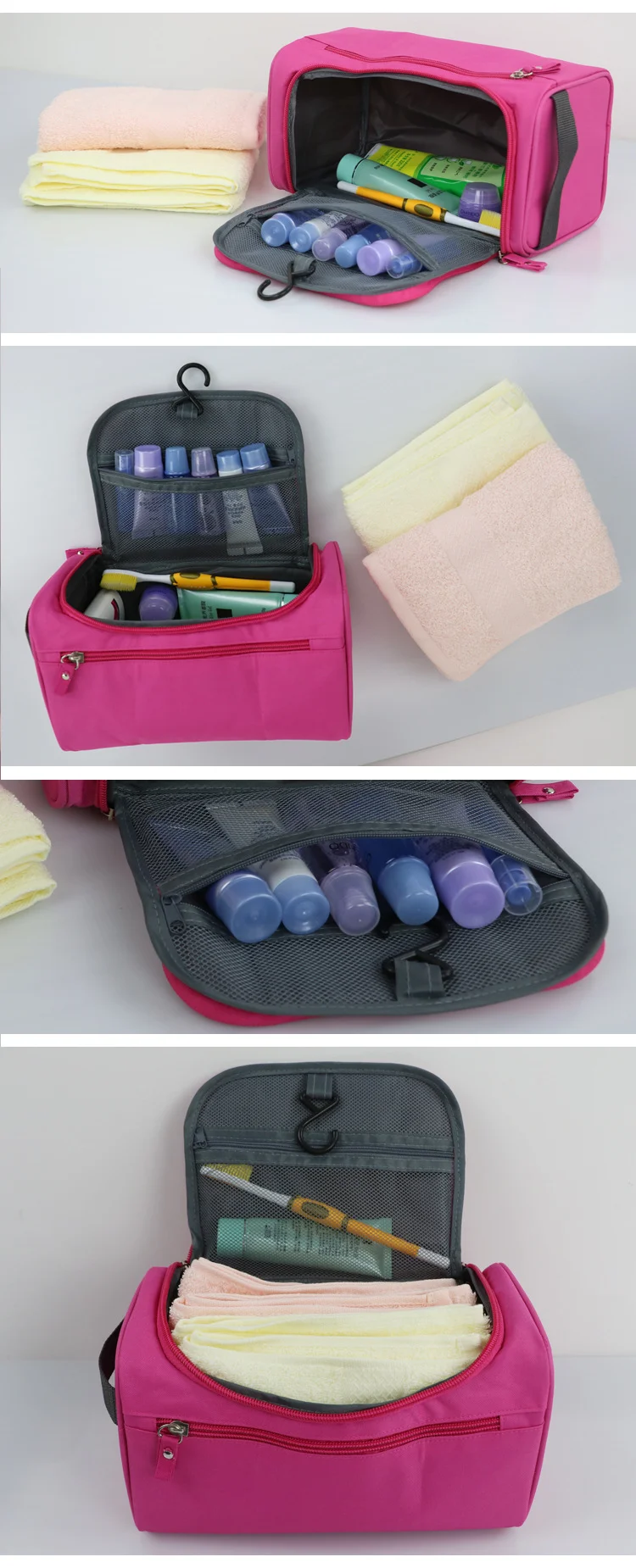 Heißer Verkauf Frauen Make-Up Taschen Große Kapazität Reise Kulturbeutel Hängen Organizer Kit Kosmetik Tasche – Detail 3