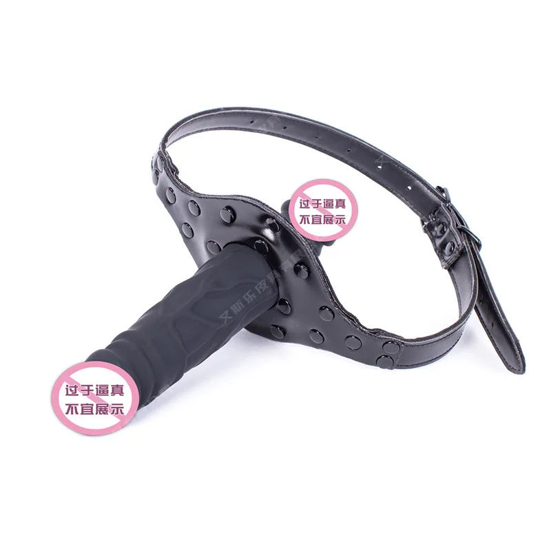 BDSM Sex Slave Mouth Gags Double Head Bondage Restraints Realistic Dildo Open Mouth Gag Ball Couples Oral Sex Toys for Women Men