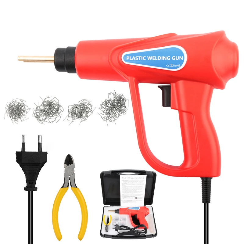 70W Plastic Welding Machine Hot Stapler Car Bumper Repair Set 4 Type Staples Welding Repairing Machine Welder Gun Repair Tools rechargeable torch Flashlights