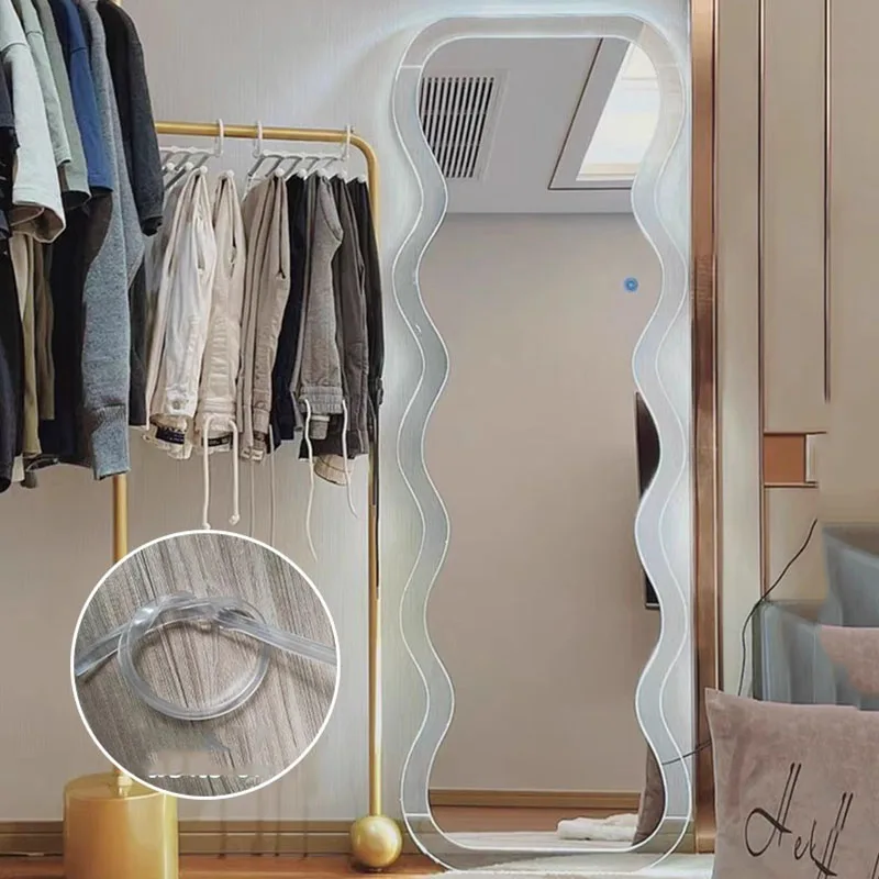 

Wavy Luxury Decorative Mirrors Bathroom Standing Makeup Length Full Body Decorative Mirrors Floor Espelho House Decoration