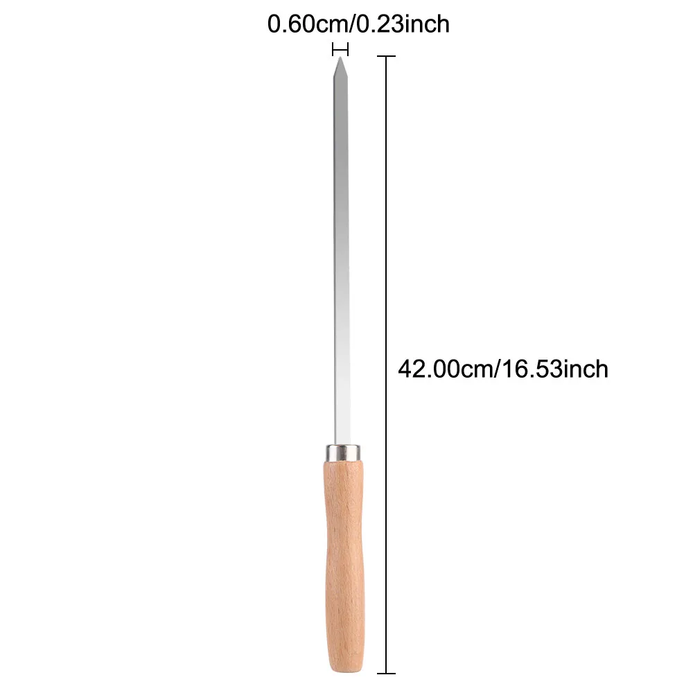 Outdoor BBQ Tools 340 Stainless Steel BBQ Long Skewers 6Pcs Professional Grilling Skewer Skewers