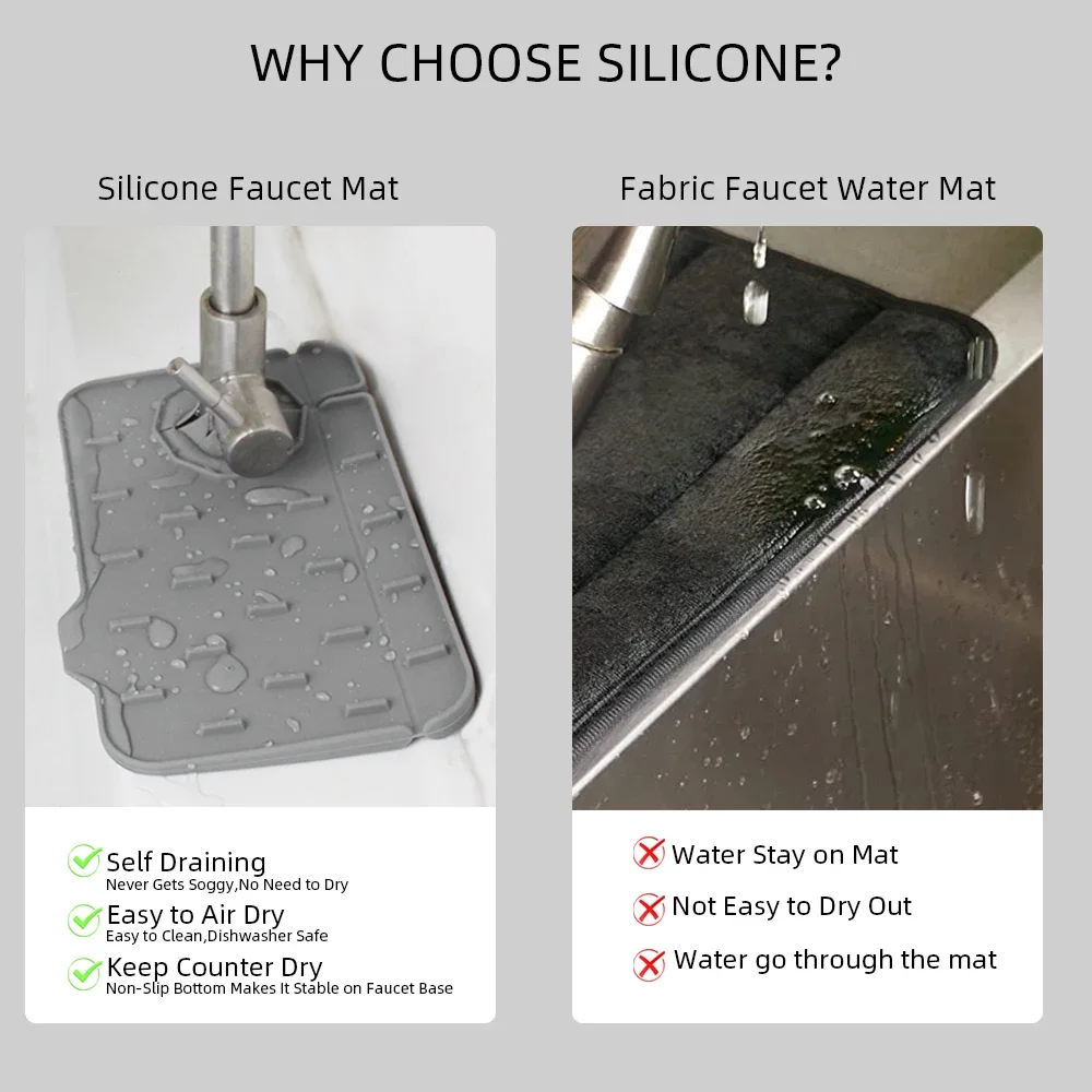 Kitchen Sink Splash Guard Double-sided Drain Mat Kitchen Gadget kitchen splash guard kitchen sink pad