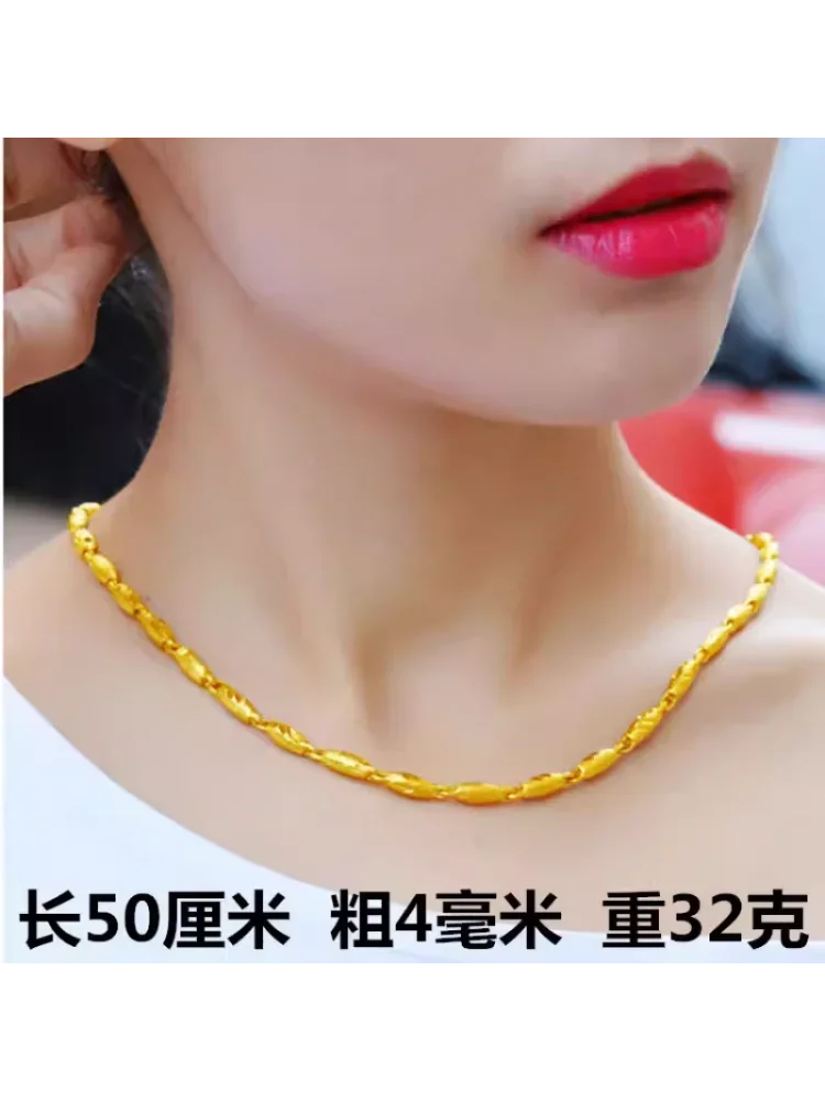 Collana Con Bacchette In Oro Puro 18 Carati Collana Da Donna In Oro Puro Da 2Mm Con Catena A Clavicola 999 Accessori Essenziali Estivi