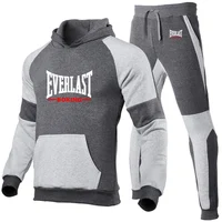 Everlast 2025 printemps automne hommes nouvelle haute qualité sweats à capuche couverture en coton + pantalons de survêtement sport course deux pièces ensembles 3