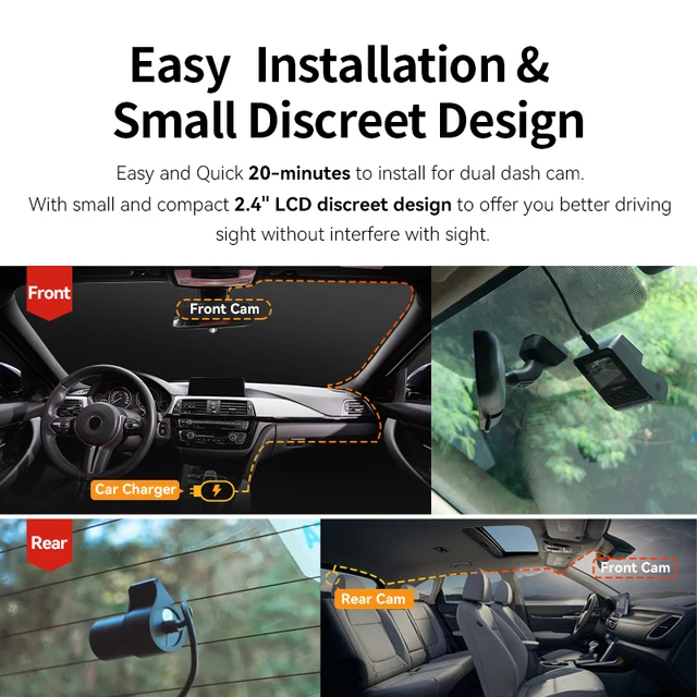 DDPAI Dash Cam Z50 Front and Rear 4K Cam Car Camera with 4K Built-in WiFi GPS ADAS Dual Dash Camera Car DVR Support Rear Cam - Image 6