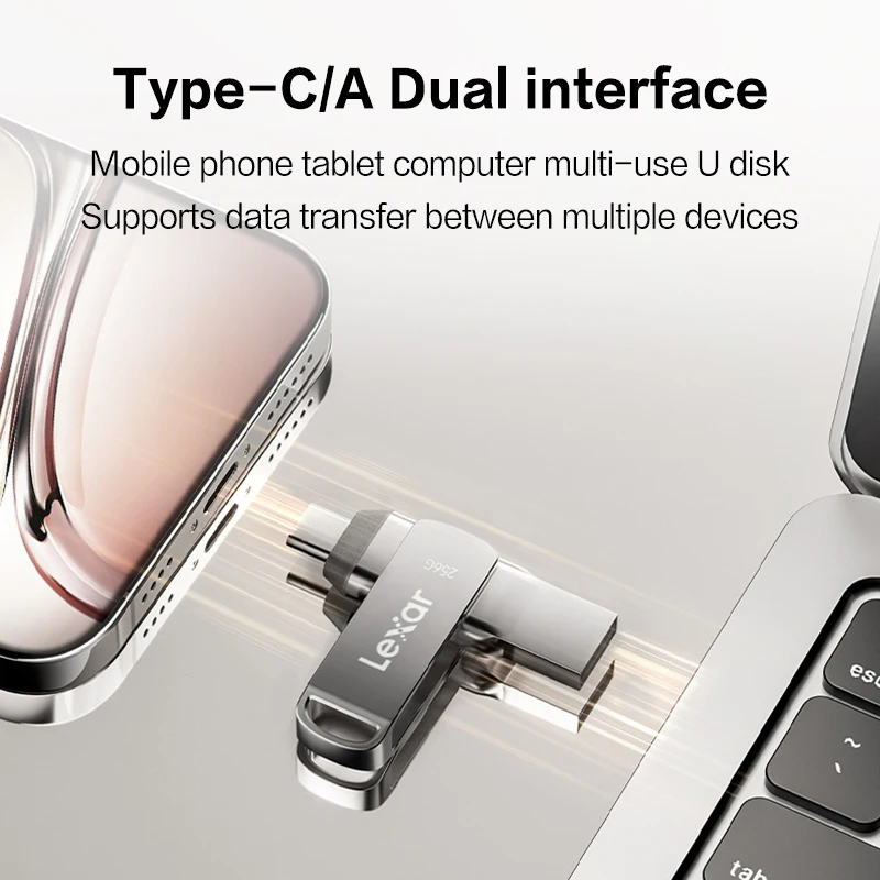 JOIOT Lot de 5 clés USB 3.0 à Double Interface USB-A et USB-C 3.0 de 64 Go – Stockage Externe de