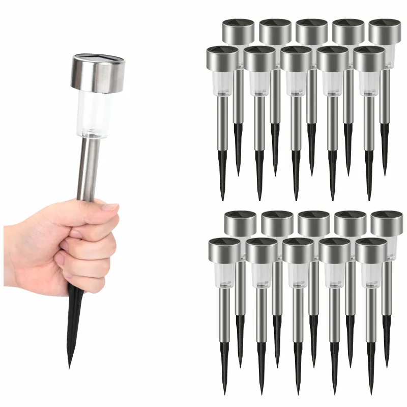 

Outdoor Solar Lights Stainless Steel Waterproof Landscape Lighting Solar Lights for Pathway Patio Yard Lawn Garden Decoration
