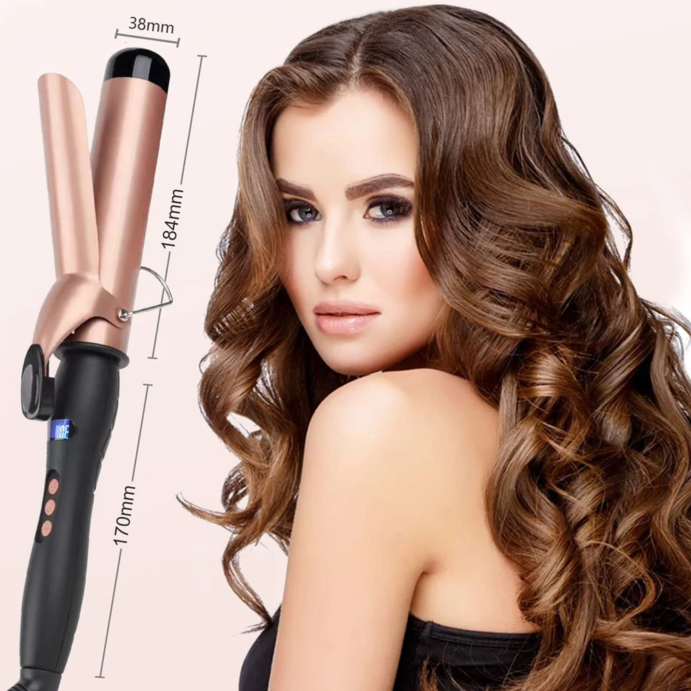 Curling Iron Professional Hair Curler Rechargeable Ceramic Styling Tools Negative Ion Hair Care Roller Curling Wand 38MM