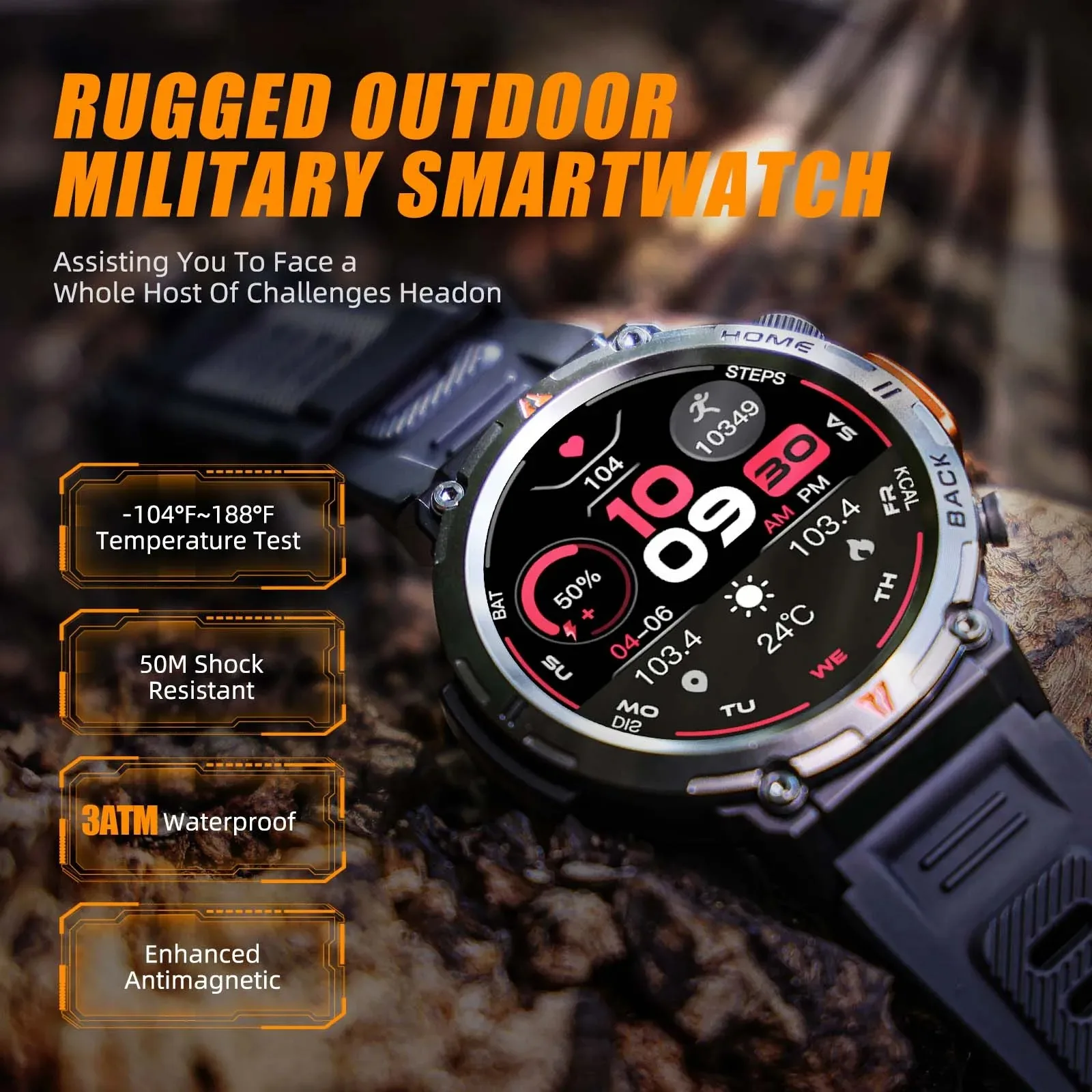 Oryginalny zewnętrzny inteligentny zegarek dla mężczyzn Bluetooth Call Monitoring zdrowia z latarką 100 + sportowy lokalizator GPS IP68 wodoodporny