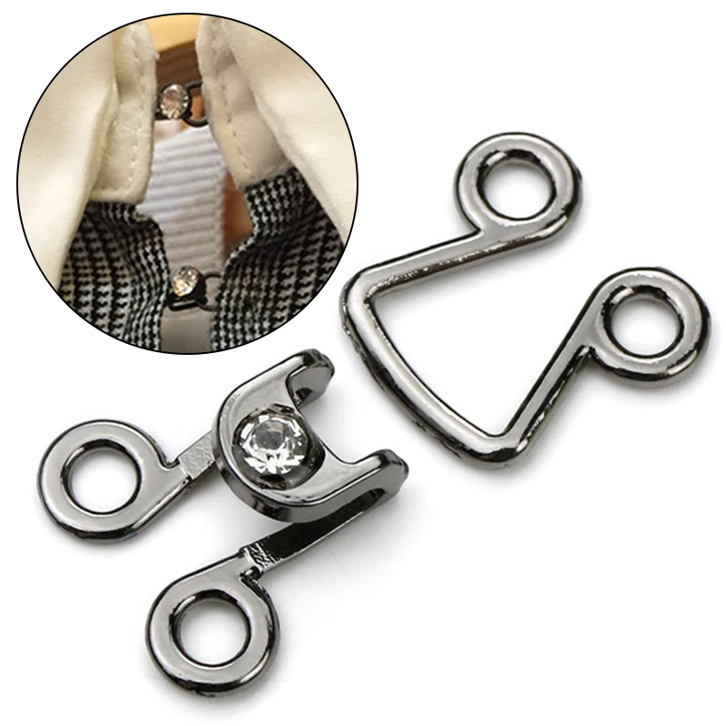 Invisible Hook Buttons Waist Adjustment Clip Metal Coat  Rhinestone Dark Clips Buckle DIY Sewing Clothing Accessories