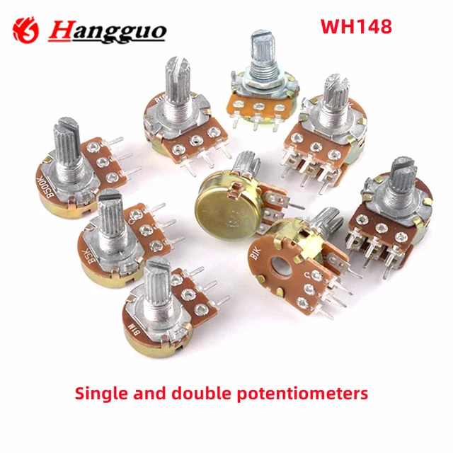 10 Potenziometri B500K + Manopole Regalo - Doppia Banda 6 Pin Per Audio E Elettronica