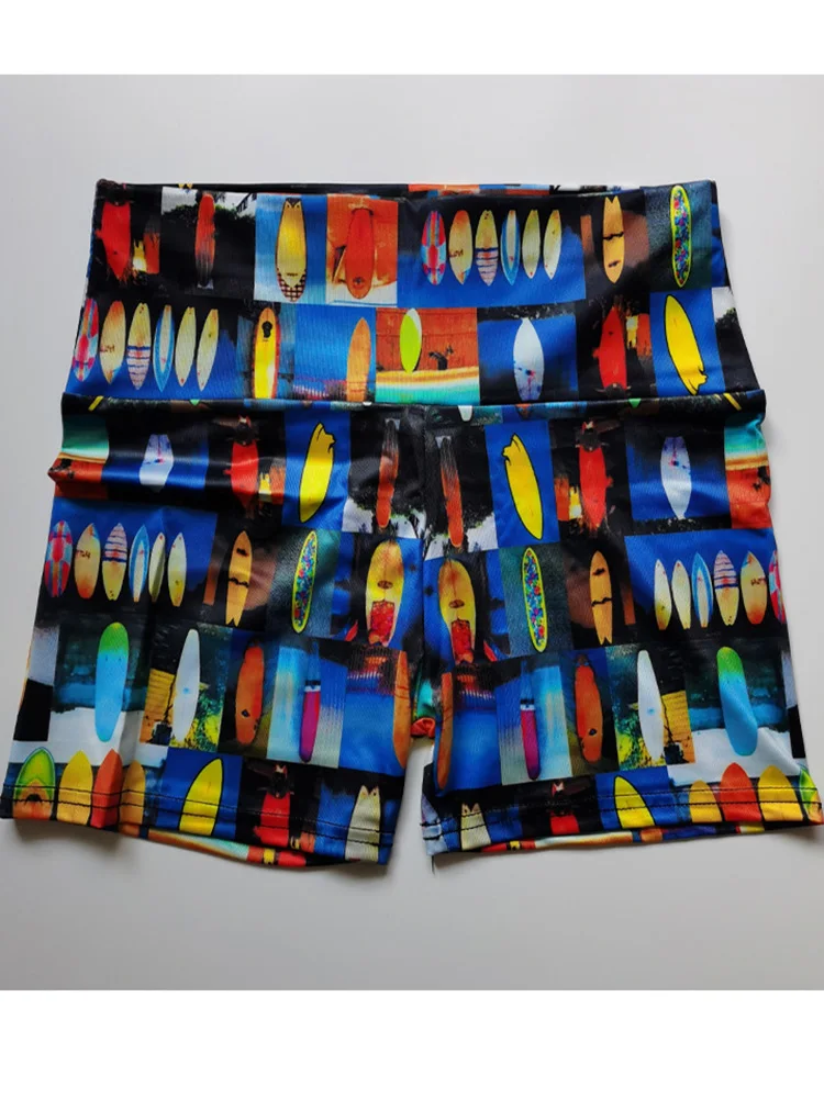 Digital Printing Knitted Sports New Shorts for Women Running Yoga Fitness Tight Quick Dry Training Outfits Gym Clothing