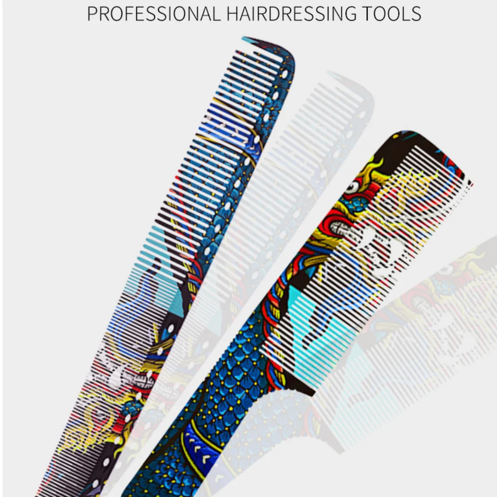 Durable Plastic Haircut Comb Dragon Scale Colorful Hair Clipper Comb Hair Styling Tools Grooming Pointed Tail Comb Hairstylist