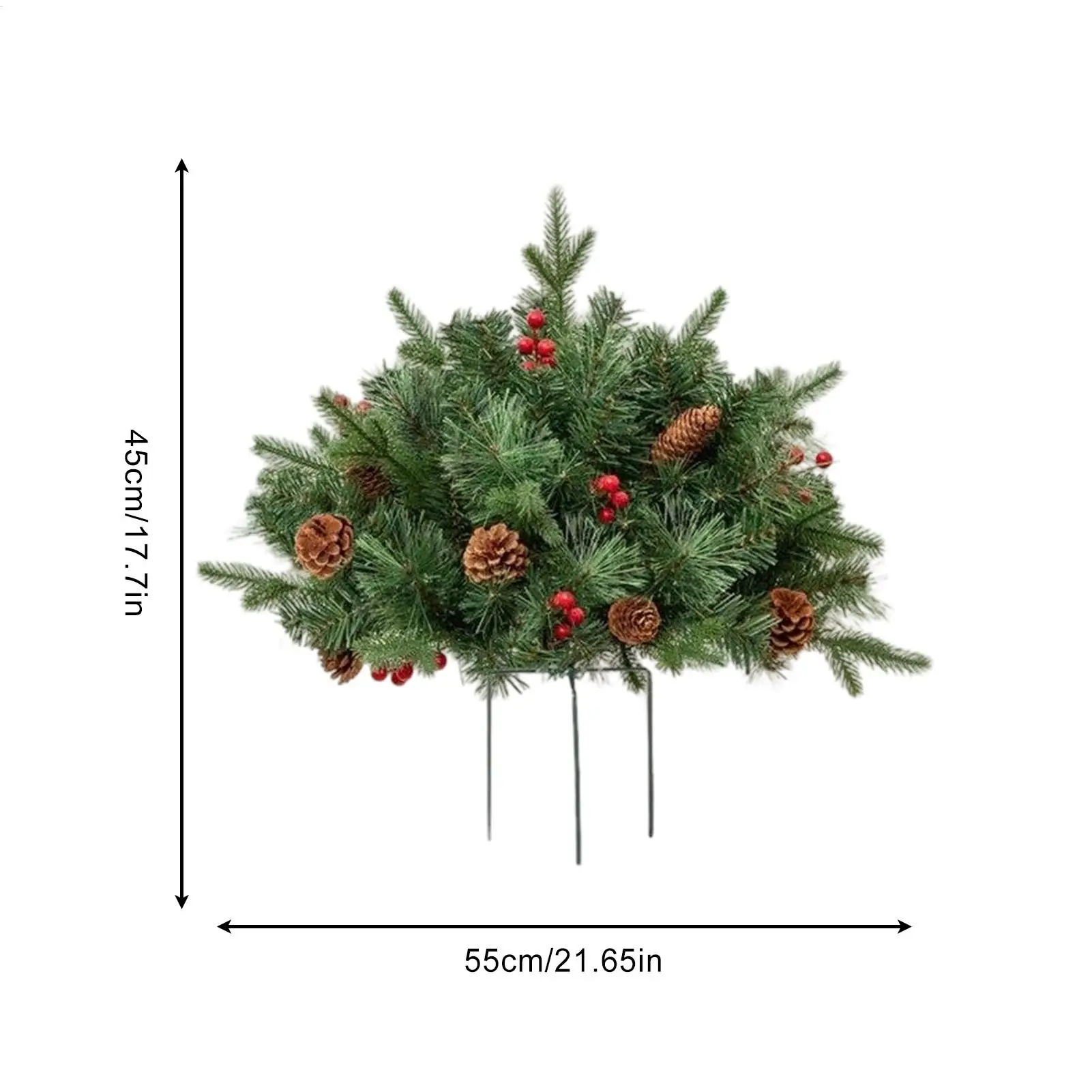 Christmas Urn Filler Prelit Filler Outdoor Christmas Tree Sparkling Light Branches Ornaments For Cemetery Winter Front Nativity
