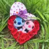 Disney Cartoon Lilo Stitch Plush Doll Toys Rose Bouquet Gift Box Stitch Flower Bouquet Home Decoration Valentine Christmas Gifts 1