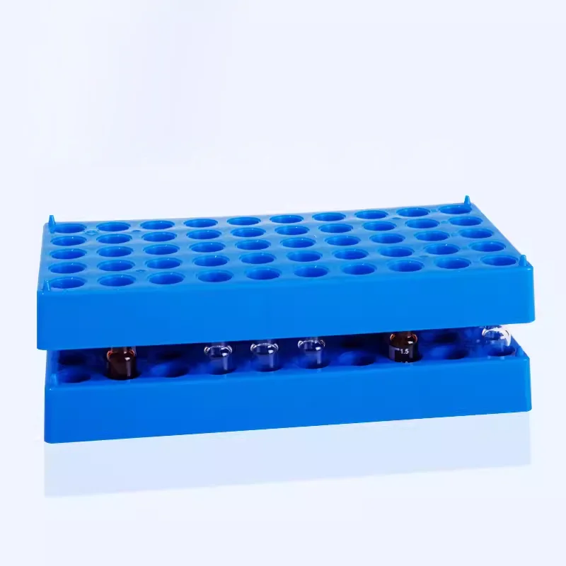 샘플 병 랙 주입 병 랙, 플라스틱 품목 빈 병 랙, 실험실 도구, 50 웰 액체 랙, 1.8ml-20ml, 1 개