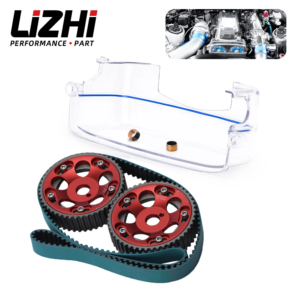 LIZHI Racing Timing Belt + Aluminum Cam Gear + Cam Cover FOR 2JZGE
