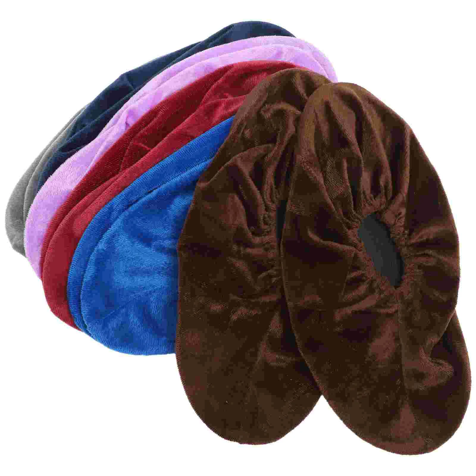 

6 Pairs Reusable Shoe Covers Outdoor Sports Household Lint Bowling Flannel Supplies