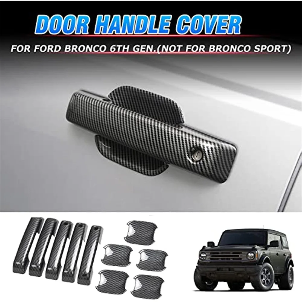 

The Exterior Door Handle Cover Sticker Trims For Bronco 2021 - 2023 4-Door Models Anti-Scratch Door Handle Protector