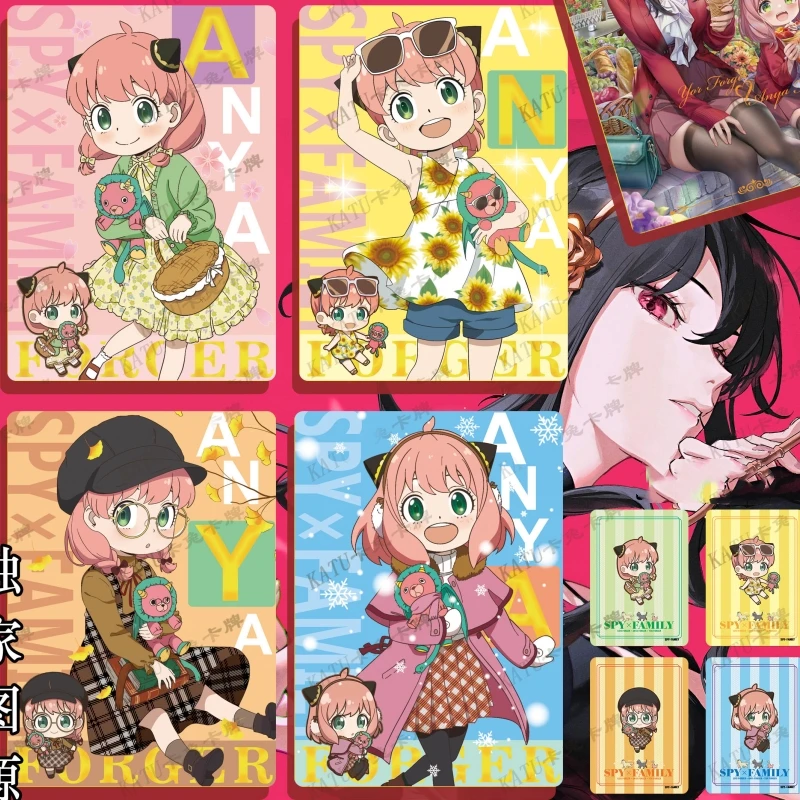 

4pcs/set SPY-FAMILY DIY Flash Card Four Seasons Anya Forger Anime Kayoing Character Card Game Collection Cards Toy Gift