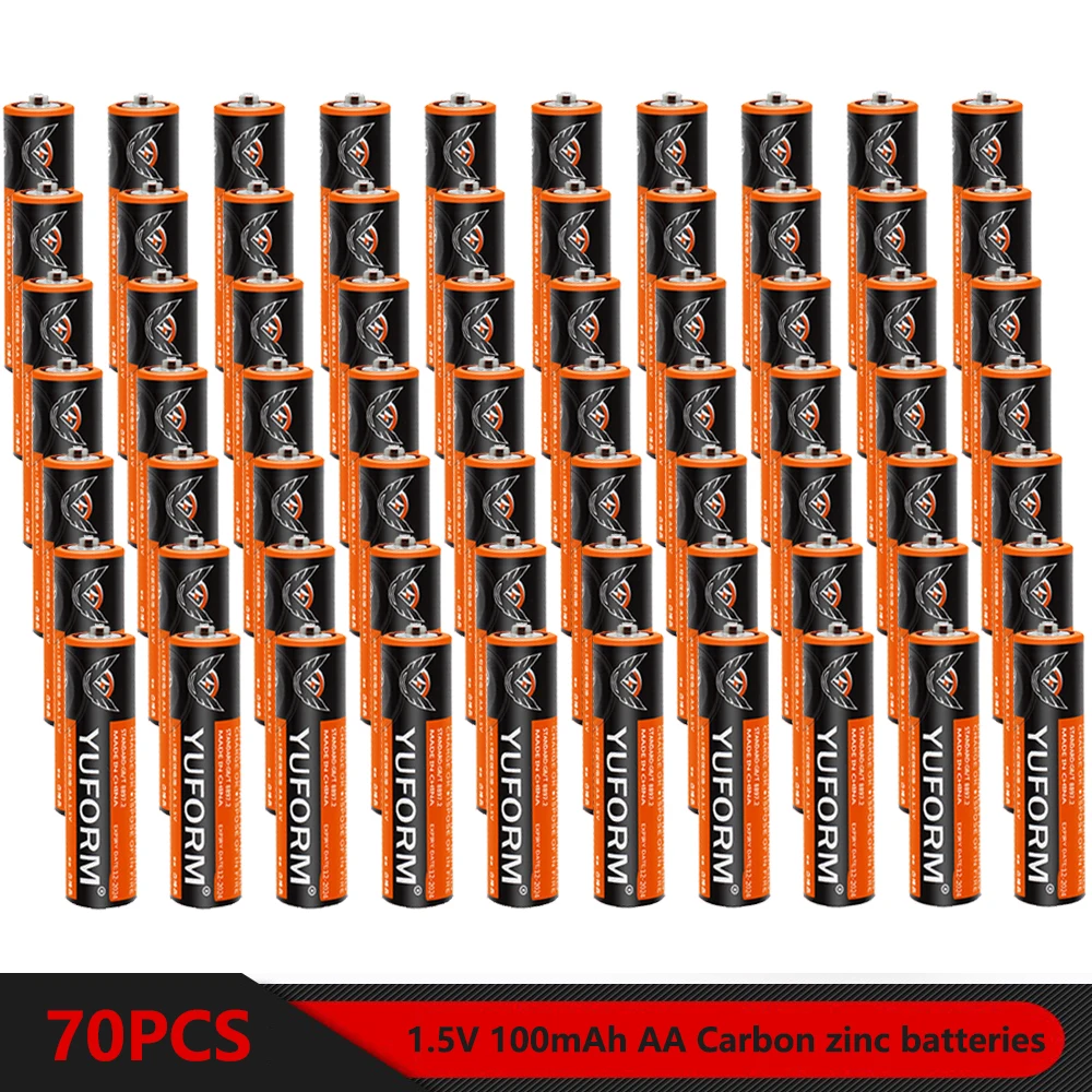 

70PCS Real Capacity 1.5V AA Disposable Alkaline Dry Battery for Led Light Toy Mp3 Camera Flash Razor CD Player Wireless Mouse