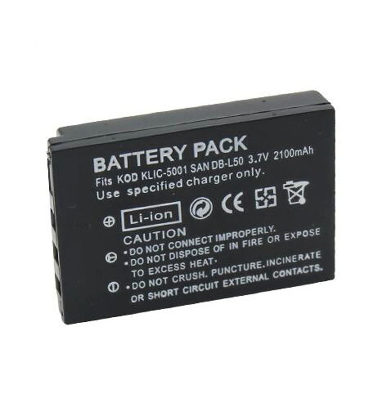 

2-10PCS DB-L50 DBL50 3.7V 2100mah Replacement Battery for Sanyo Xacti VPC-FH1 HD1000 HD1010 HD2000 TH1 FH11 Kodak KLIC-5001 Cell