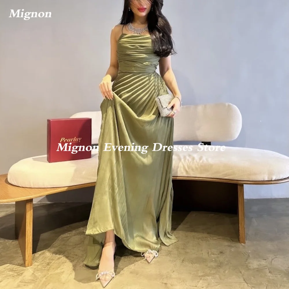 

Mignon Taffeta A-line Square Neck Ruffle Formal Prom Gown Ankle Length luxury Evening Formal Elegant Party Dress for Women 2023
