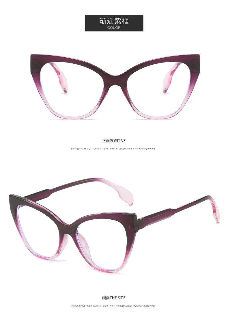 Übergroße Frauen Myopie Presbyopie Brille Cat-Eye Mode dame Blau Licht Blockieren Computer Brillen Brillen – Detail 13
