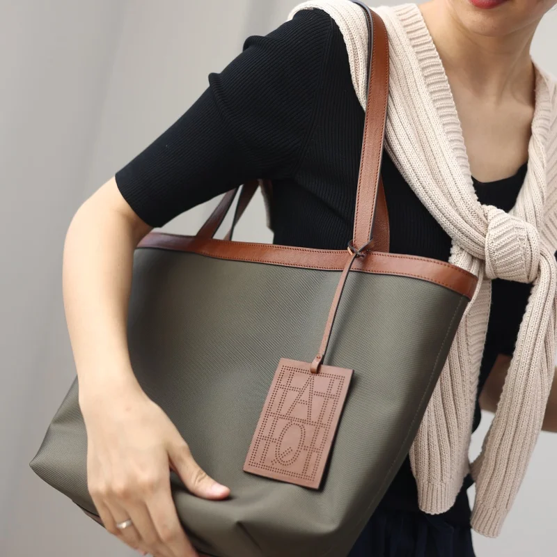 Large Capacity Nylon Zipper Tote For Women Sturdy And Durable Shoulder Bags Suitable For Working And Daily Using Handbag 2