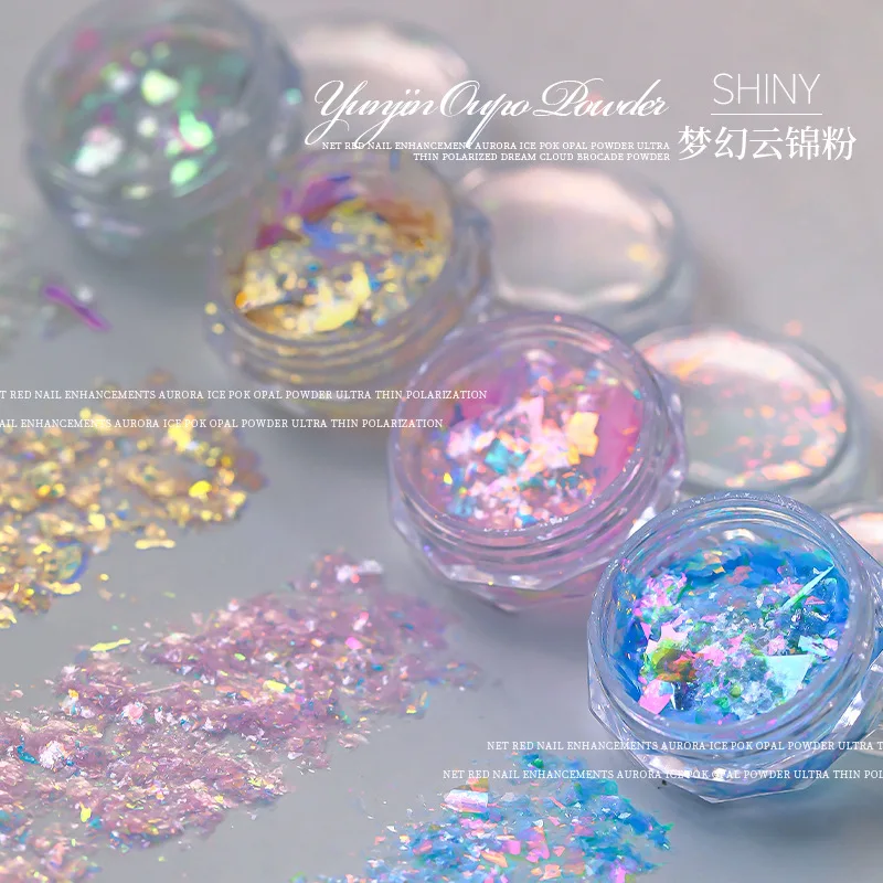 1 Scatola Aurora Opal Nail Glitter Paillettes Gradient Polarized Acquerello Magic Mirror Mica Powder Mica Powder Decorazione Per Unghie Fai Da Te Ft22