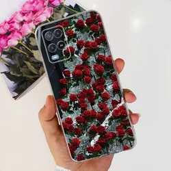 Shockproof Popular Flowers Soft Clear Silicone Phone Case Cover Bumper for OPPO A54 5G (Case-832)