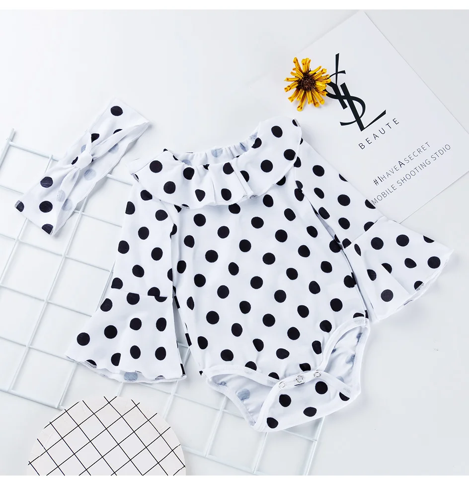 Bamboo fiber children's clothes Newborn TUTU Ropmer Polka Dot Girl Clothes Long Sleeve Jumpsuits Baby Rompers Spring Autumn Infant Clothing Baby Bodysuits classic