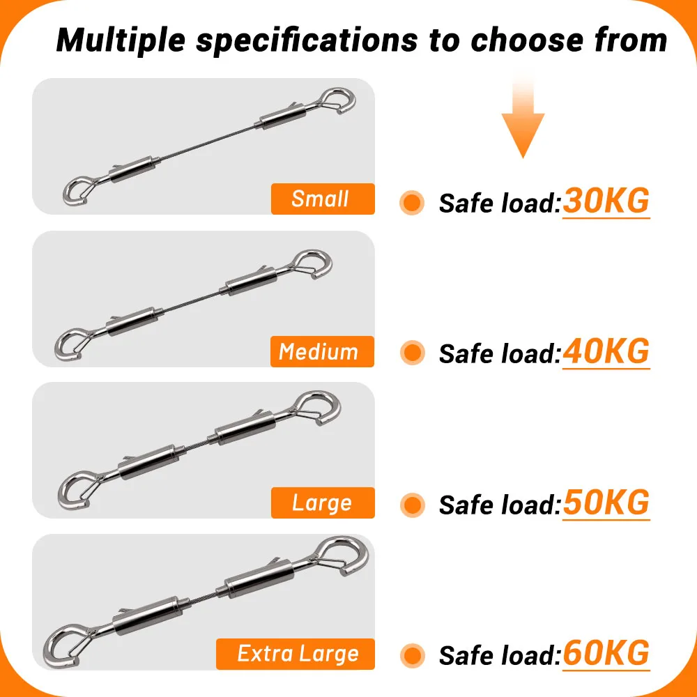 Wire Rope Hook Adjustable Automatic Wire Rope Spring Hook Clothesline Picture Hanging Solution System Suspension Code Stainless Steel Cable