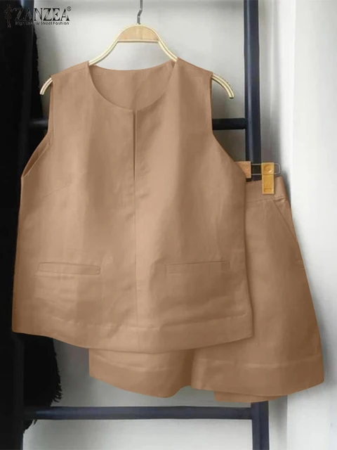 편안함과 스타일의 완벽한 조화: ZANZEA 여성용 캐주얼 2피스