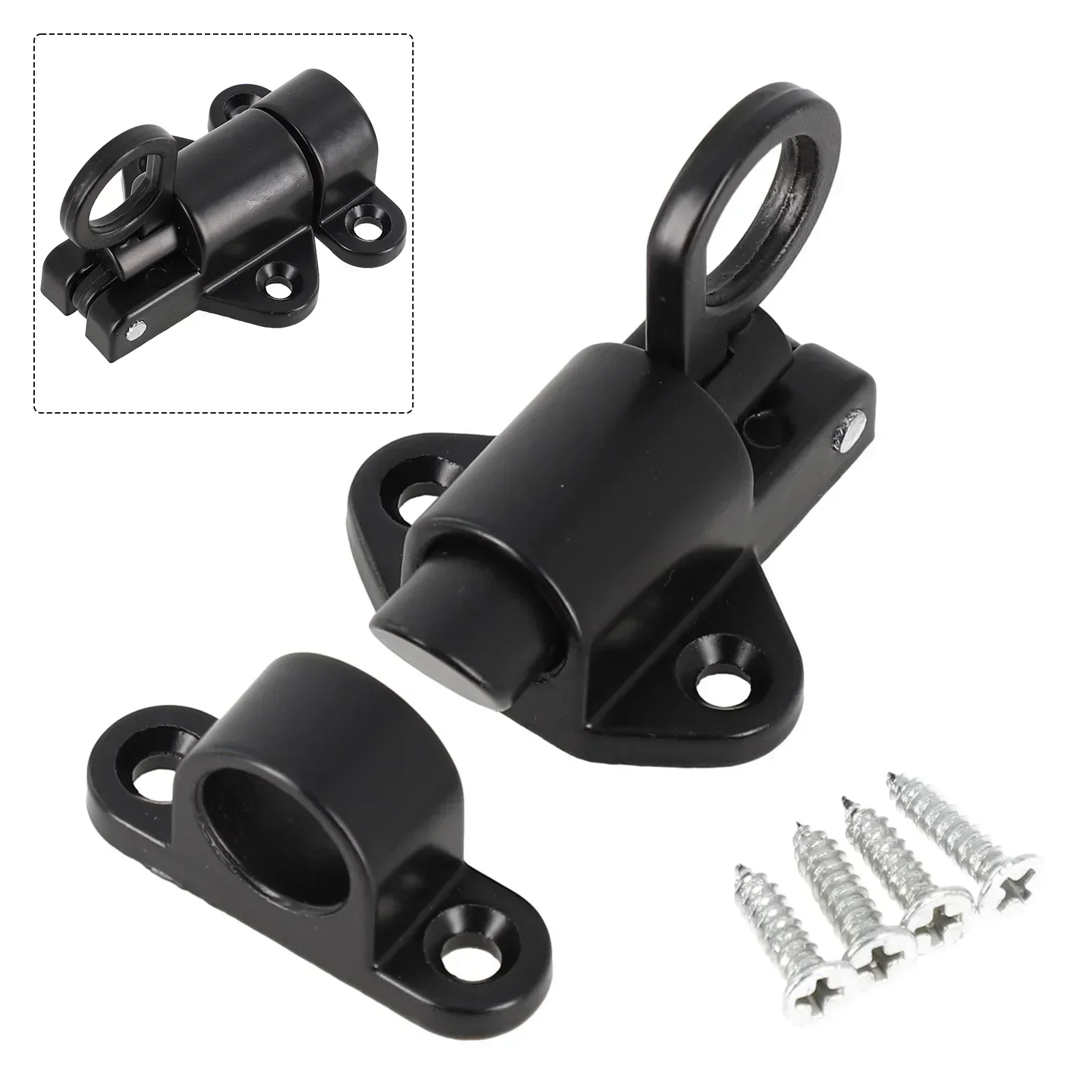 4.13 X 2.36 X 2.17 Inches Sliding Ring Door Pin Automatic SashLock Window Door Bolt Gate Security Pull Ring Spring Bolts Door Latch