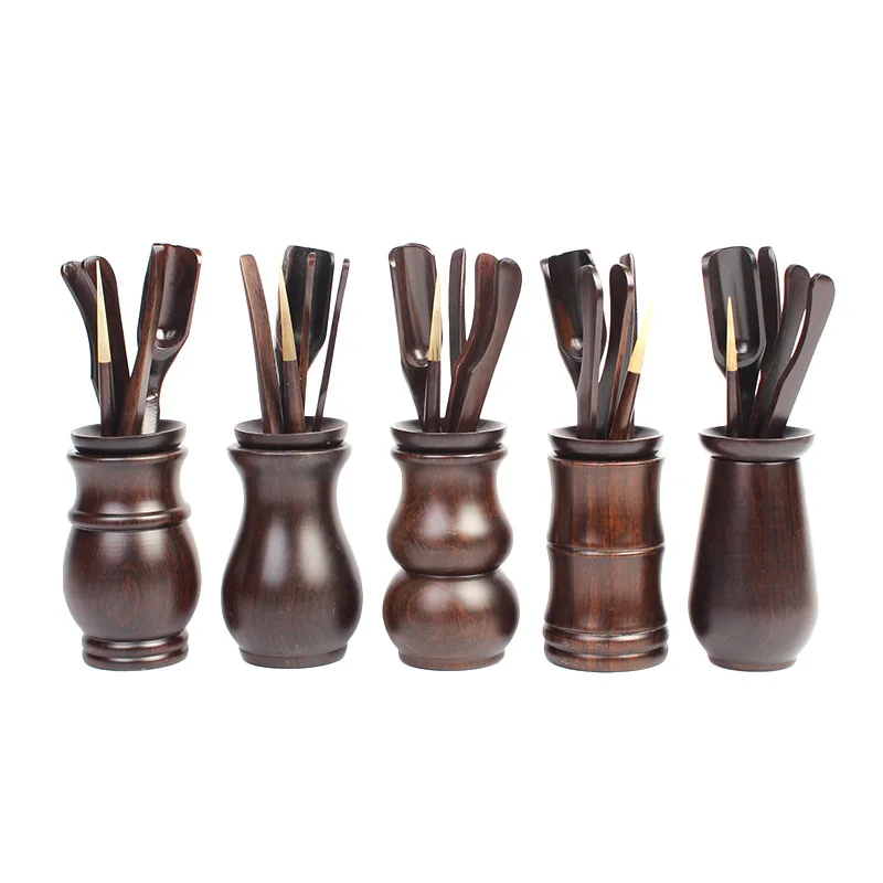 Glass & Solid Wood Tea Ceremony Six Gentlemen Tea Accessories Set