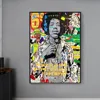 Banksy Art Gustav Klimt Kiss Graffiti Canvas Painting Pop Street Posters and Prints Wall Art Famous Paintings for Home Decor 3