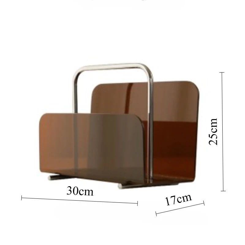 Acrylic Magazine Rack Metal Portable Newspaper Rack Removable Desktop Storage Decorative Rack.modular Desk Accessories Office