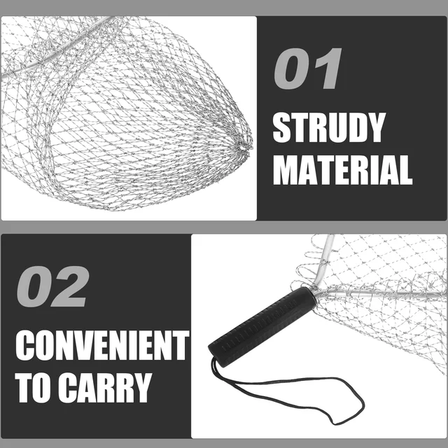 Crab Bait Fishing Net Nets Catching Basket Floating Aluminum Alloy Telescoping Pole 3