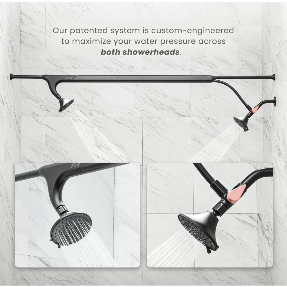 Dual Shower Head for Couples, High Pressure Tandem Shower Heads with 3 Flow Settings (Two Showerheads, three colors) 2